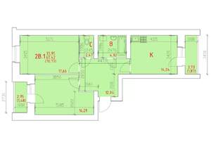 2-к квартира, строящийся дом, 71м2, 11/12 этаж